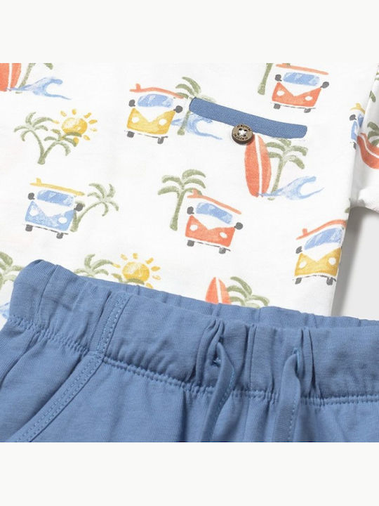 Kids' Set with Shorts Summer 3pcs Coral Surf