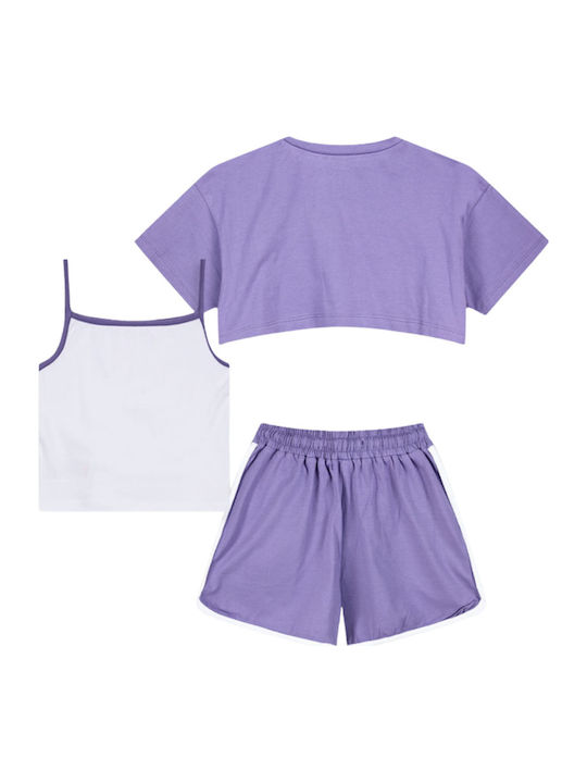 Energiers Kids Set with Shorts Dusty Lilac 3 Pieces