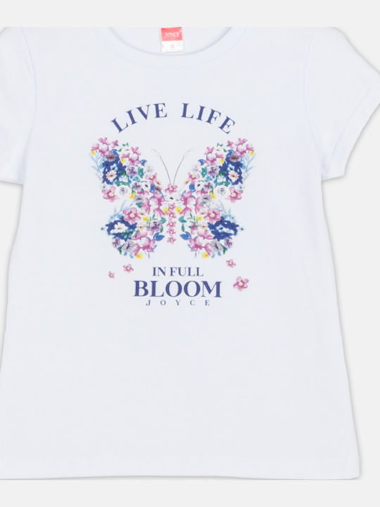 Kids' Set with Leggings Summer 2pcs White Butterfly