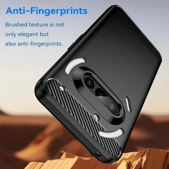 Techsuit Carbon Back Cover Silicon Negru (Nothing Phone (3a))
