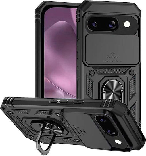 Techsuit Camshield Umschlag Rückseite Silikon / Kunststoff Schwarz (Google Pixel 9a)