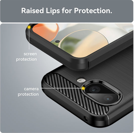Techsuit Carbon Back Cover Silicone Black (Google Pixel 9a - Techsuit)