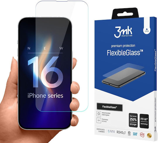 3MK Flexibleglass Keramik Antibakterielles Gehärtetes Glas (Apple iPhone 16 Plus)