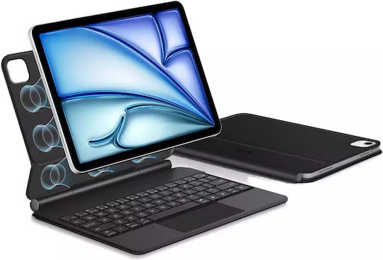 Tech-Protect Smartcase Flip Cover cu Tastatură Negra (iPad Air 10,9” 4/5 (2020-2022), iPad 11” 6/7 (2024-2025))