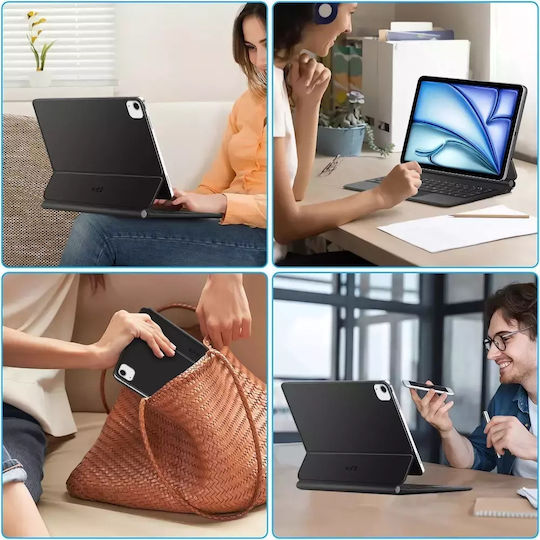 Tech-Protect Smartcase Flip Cover cu Tastatură Negra (iPad Air 10,9” 4/5 (2020-2022), iPad 11” 6/7 (2024-2025))