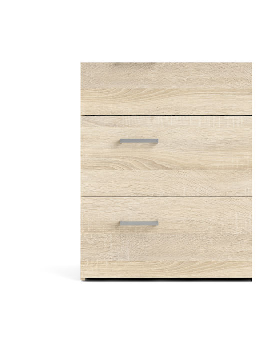 Bedroom Chest of Drawers Wooden Space with 3 Drawers Oak 74.1x35.95x69.9 cm