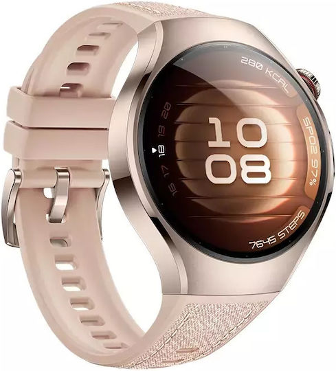 Huawei Watch 5 Stainless Steel 42mm Waterproof with eSIM and Heart Rate Monitor (Beige)