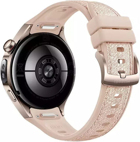 Huawei Watch 5 Stainless Steel 42mm Waterproof with eSIM and Heart Rate Monitor (Beige)