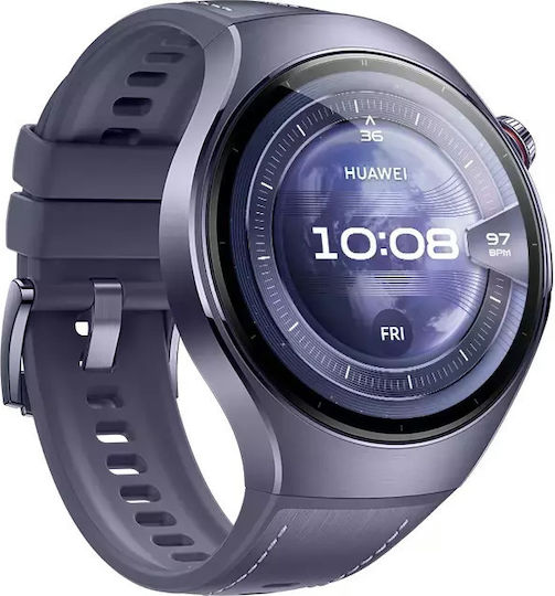 Huawei Watch 5 Titanium 46mm Waterproof with eSIM and Heart Rate Monitor (Purple)