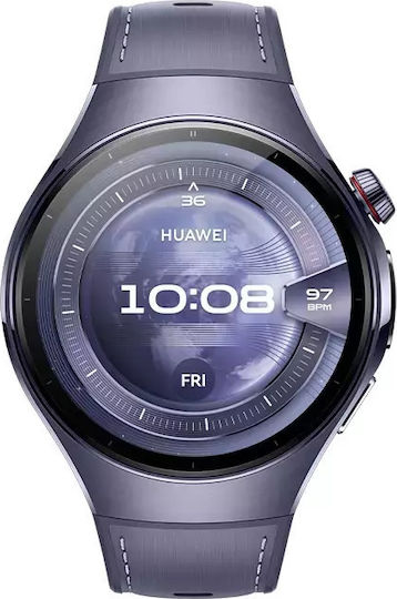 Huawei Watch 5 Titanium 46mm Waterproof with eSIM and Heart Rate Monitor (Purple)