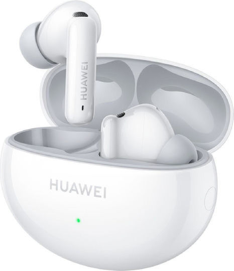 Huawei Watch 5 Stainless Steel 42mm Waterproof with eSIM and Heart Rate Monitor (White + Huawei FreeBuds 6i White)