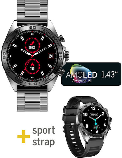 Bea-fon 501 Stainless Steel 43mm Smartwatch (Μαύρο)