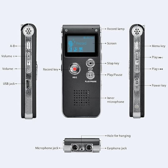 Voice Recorder Ψηφιακή 38270 με Eσωτερική Μνήμη 16GB