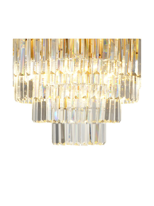 Eko Light Πολυέλαιος Ø60cm με Κρύσταλλα Χρυσός Eko Light Πολυέλαιος Ø60cm με Κρύσταλλα Χρυσός