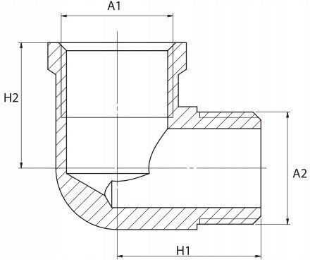Diamond Γωνιακή σύνδεση σωλήνα Messing 1" Männlich