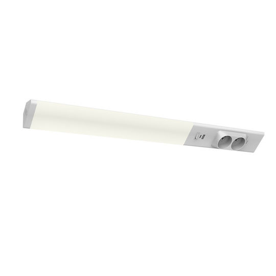 Dual Under-cabinet Lamp 18w 4000k Usb-a/c + 230v Sockets
