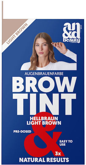 AndBeauty Σετ Μακιγιάζ Φρυδιών Καστανό Ανοιχτό 3τμχ