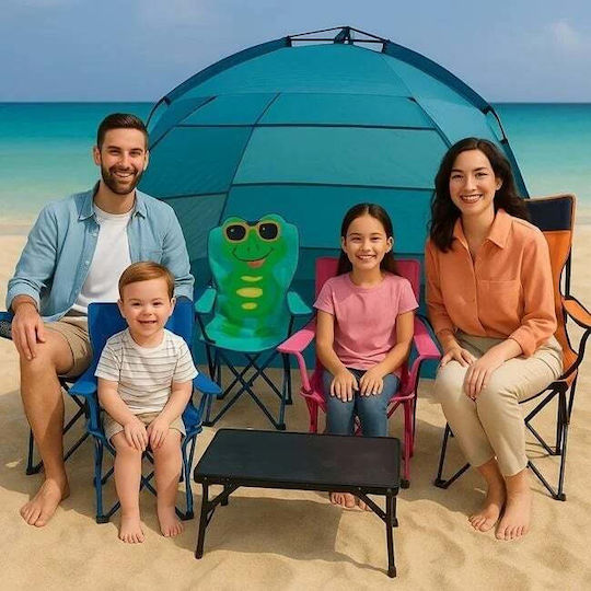 Scaun de camping pentru copii, pliabil, model unicorn, husă 36x36x75cm, fucsia