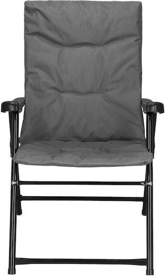 Folding Chair Terrace Camping Seat Backrest Foam Max 120kg Gray