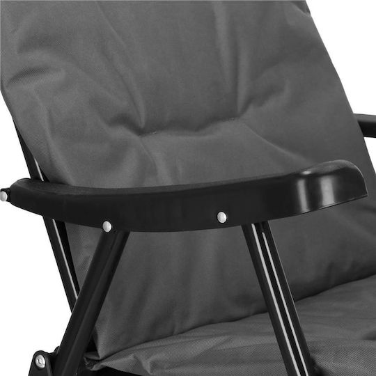 Folding Chair Terrace Camping Seat Backrest Foam Max 120kg Gray
