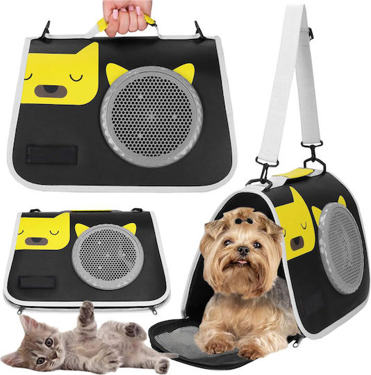Small Pet Carrier Bag Dog Cat Foldable 24x40x24 Cm Black