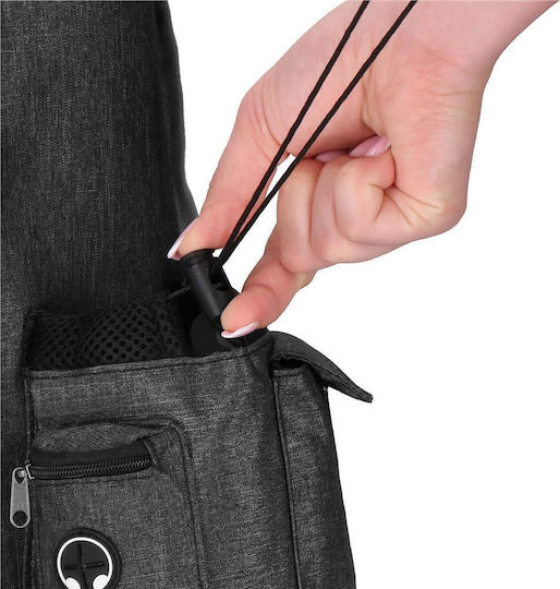 Small-Medium Dog Carrying Bag Backpack Up To 15 Kg Side Pockets 38x34x26 Cm Black