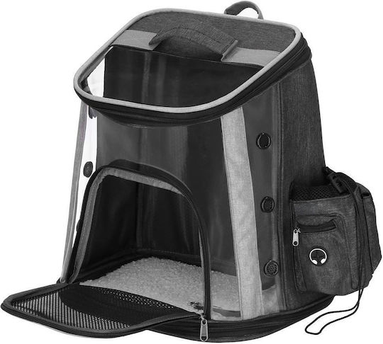 Small-Medium Dog Carrying Bag Backpack Up To 15 Kg Side Pockets 38x34x26 Cm Black