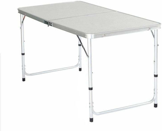 Adjustable Folding Table Set 4 Chairs Suitcase Type Gray 120x60cm