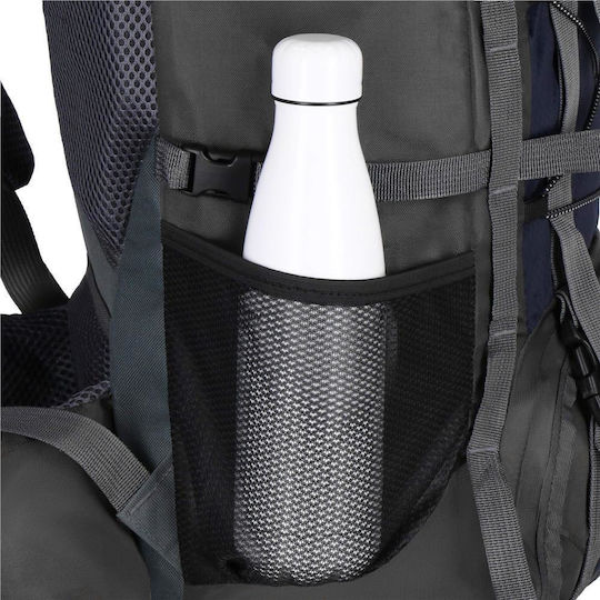 Husă impermeabilă pentru rucsac militar tactic de drumeție, 90 litri, 25 kg, 74x32x20 cm, albastru-gri