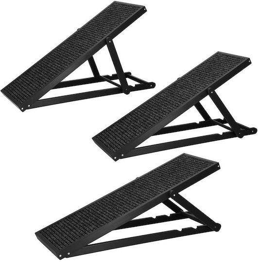 Rampă câini pisici 3 niveluri ajustabile 42-59cm antiderapant lungime 103cm negru