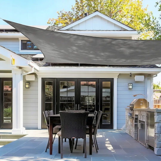 Square Sunshade Tarp 300x300 Cm Waterproof Uv Protection 180g/m² Polyester Gray