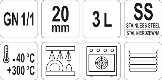 Recipient perforat din oțel inoxidabil Gn 1/1 20
