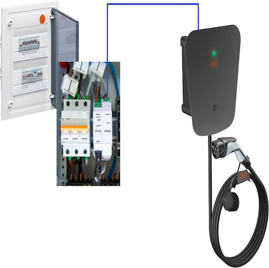 OBO Bettermann Wall Mounted Three-Phase 22kW Charging Station with Built-in Cable Type 2 (6570022)
