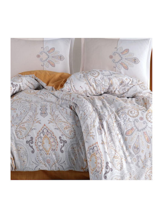 Pucioasa Set Husă de Pilotă Bumbac Dublă cu 2 Fețe de Pernă & 1 Cearsaf 200x220 Paisley