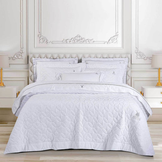 Greenwich Polo Club 2357 Coverlet Queen Size Microfiber White 240x250cm