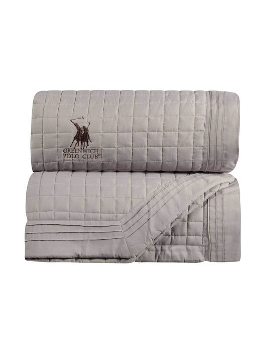 Greenwich Polo Club 2356 Coverlet Queen Size Microfiber Taupe 240x250cm