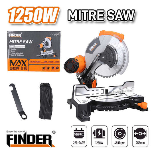 Finder Miter Säge mit Leistung 1250W & Sägeblattdurchmesser 255mm