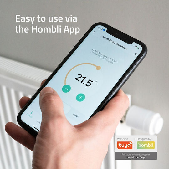 Hombli Ηλεκτρονική Θερμοστατική Κεφαλή με Wi-Fi για Σώμα Καλοριφέρ 1τμχ