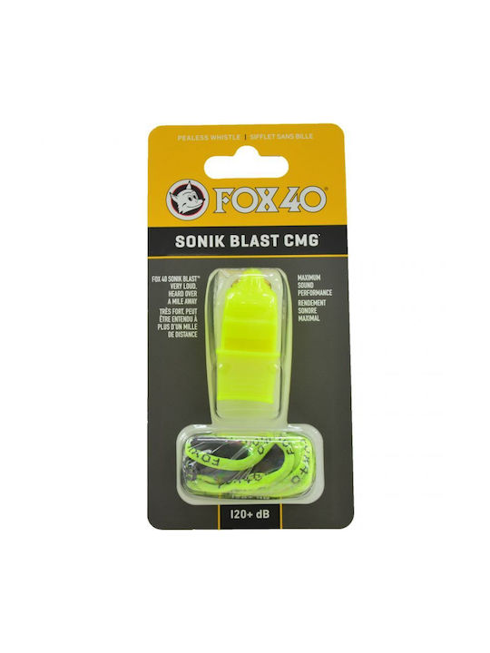 Fox40 Safety Blast Sonic Cmg Coaches Whistle with Cord