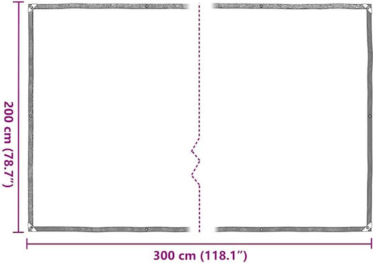 vidaXL Clear Waterproof Tarpaulin 3x2m. Black
