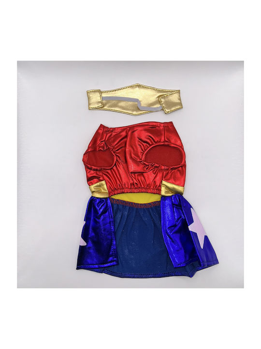 Bonnie Small Dog Costume Wonder Woman Dress Headband