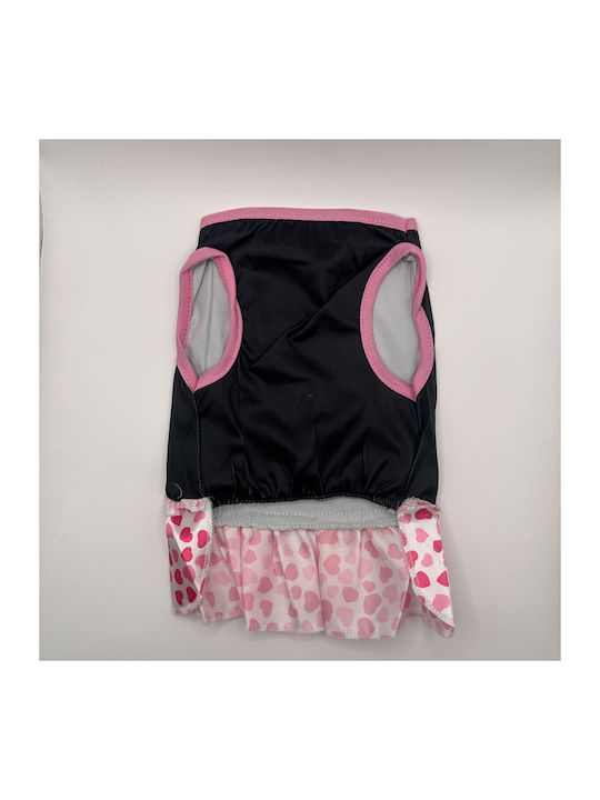 Bonnie Medium Black Dog Dress with Pink Skull Details