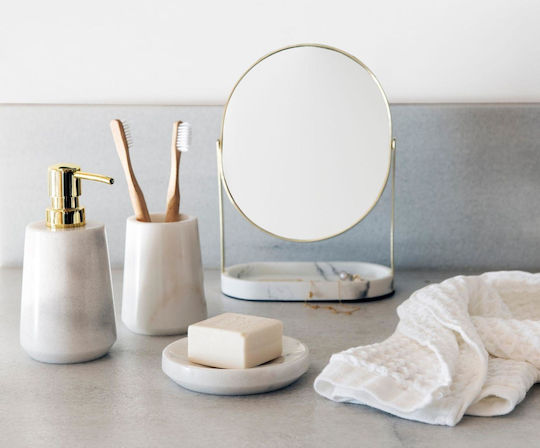 Andrea House Огледало за грим Настолно 18x25.5см Златист