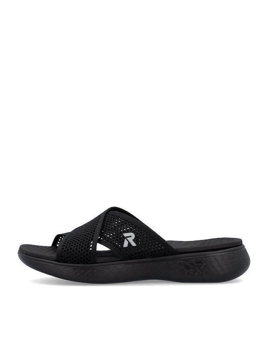 Γυναικεία Ανατομικά Σανδάλια Flatforms Μαύρα