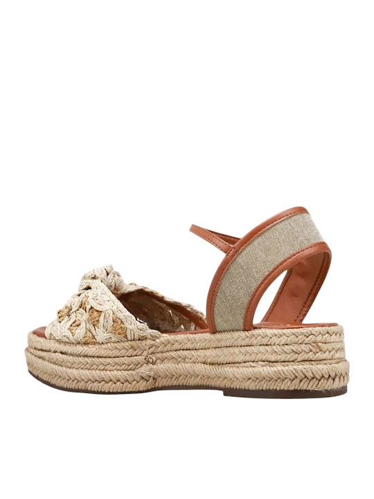 Women's Flat Sandals in Beige Color