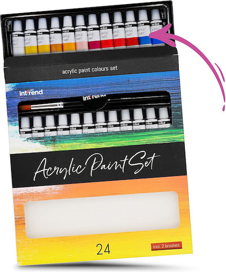 24 Trendy Set Culori Acrilice Pictură 12ml 24buc