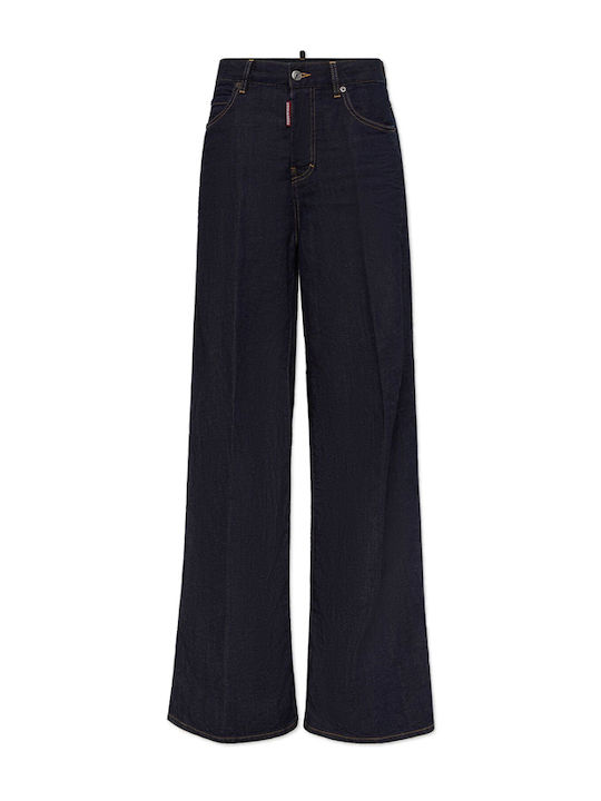 Traveller Damen Hoch tailliert Stoff Hose Blau