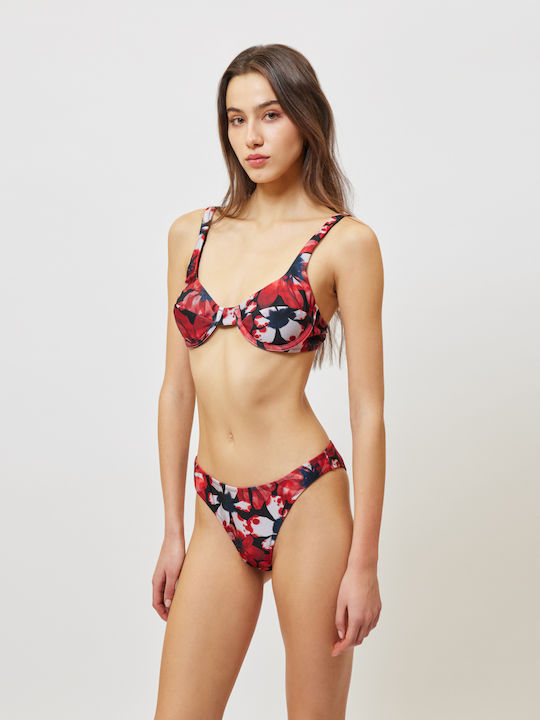 Set Bikini Floral Κόκκινο