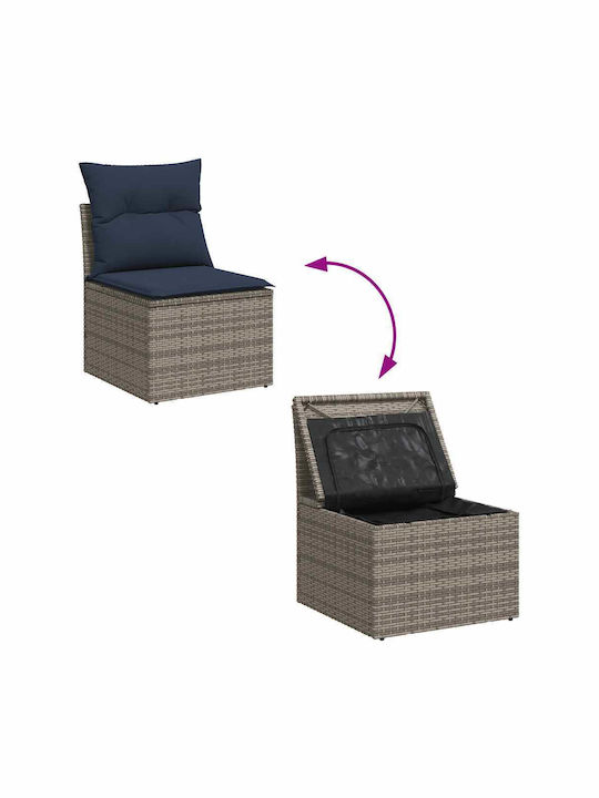 Corner Outdoor Sofa Rattan with Cushions 55x55x69cm