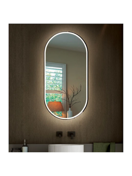Luminor Solano Οβάλ Καθρέπτης Μπάνιου Led 45x100cm